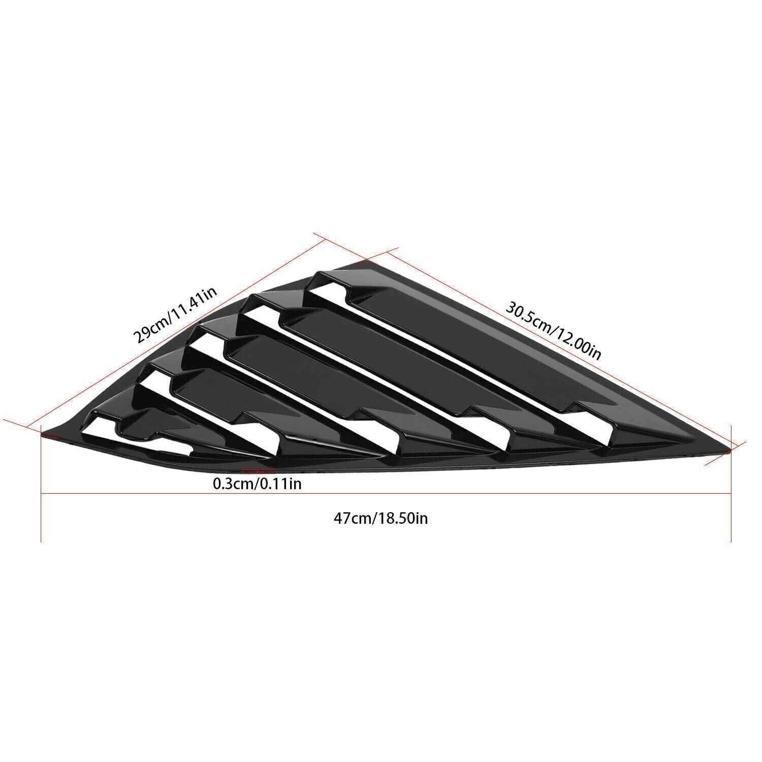 For Honda Accord 2018 2019-22 Side Vent Window Quarter Louver Cover Glossy Black