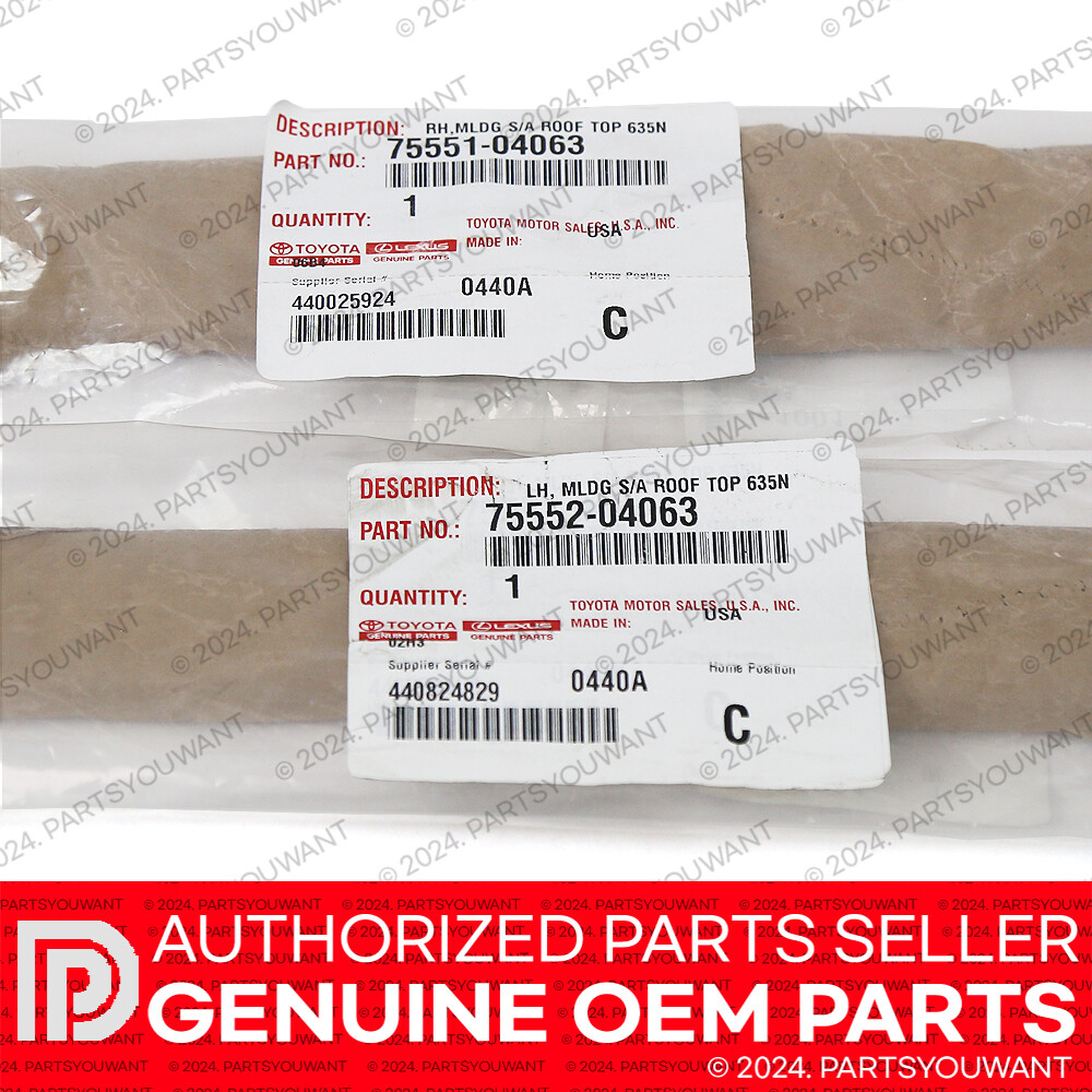 GENUINE Toyota 05-15 Tacoma Double Cab OEM Roof Drip Weatherstrip Molding SET