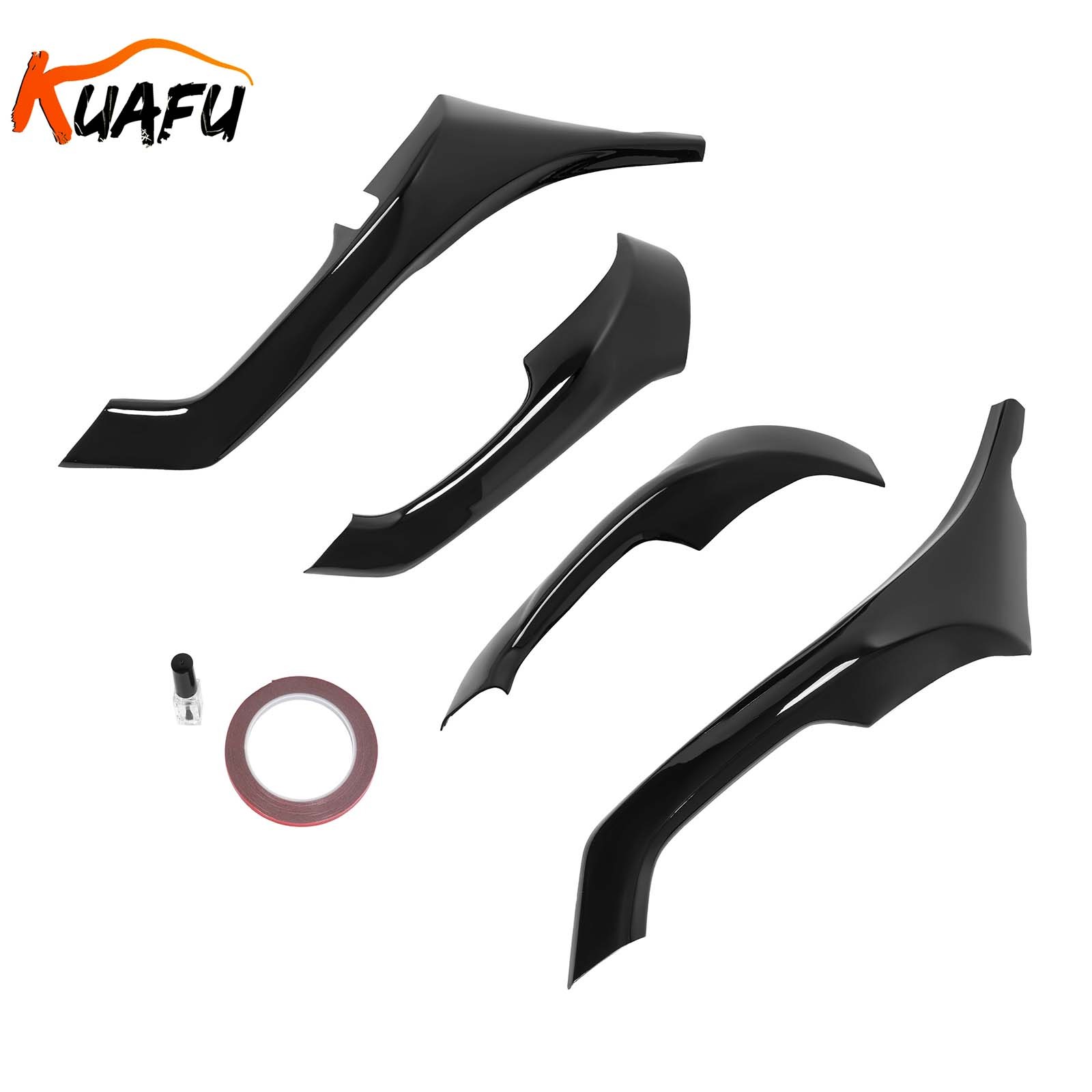 KUAFU Gloss Black Interior Door Armrest Cover Trim For Acura TSX 2009-2014 4Pcs