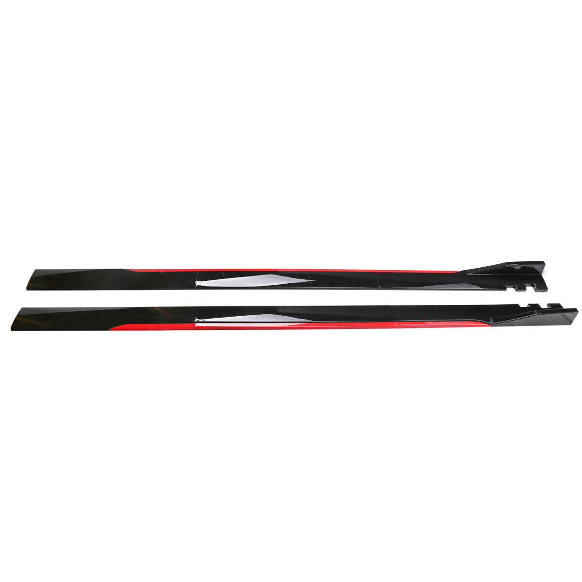 2.2m Car Side Skirts Winglet Extensions Splitters Lip Body Kit Glossy Black+Red