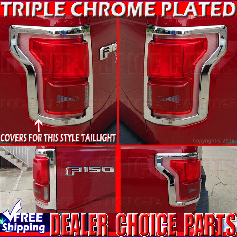 2015 2016 2017 Ford F150 F-150 Chrome Tail Light Bezel COVERS Overlays 2pc L/R