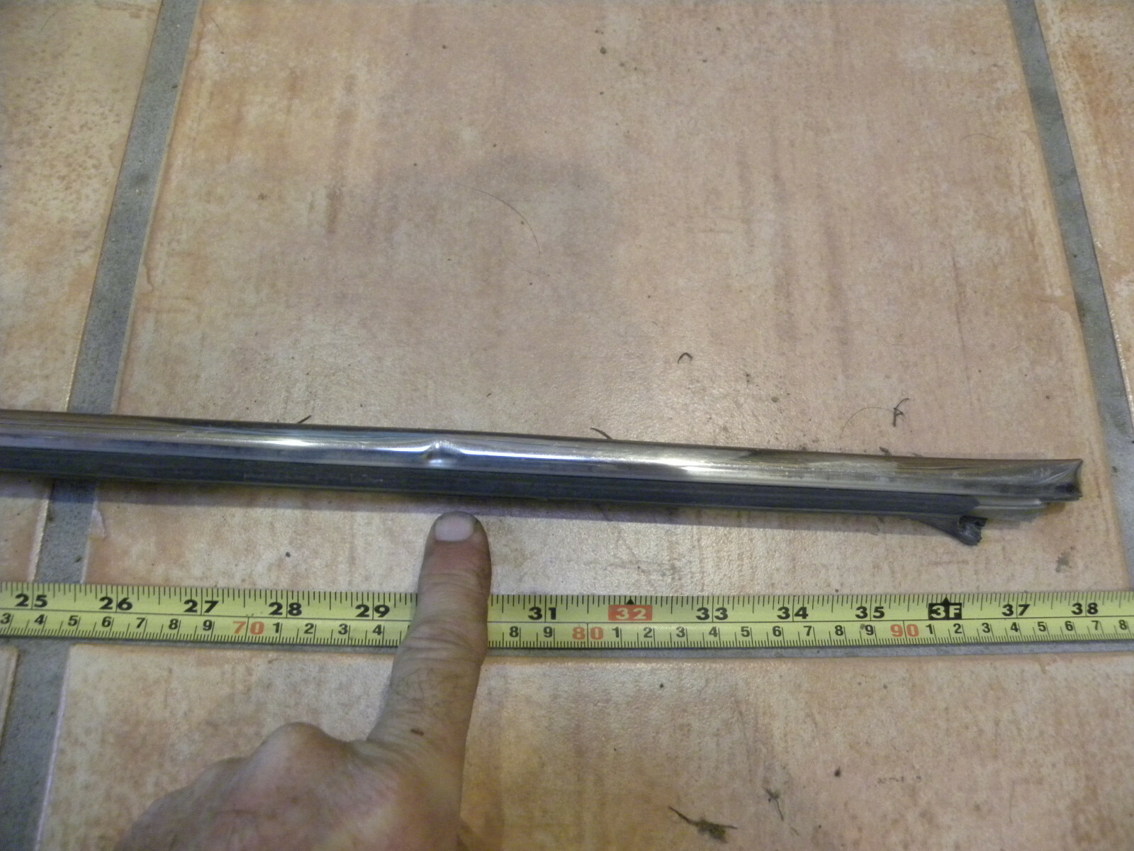 1976 Mercedes Benz W114 W115 Left Front Door Exterior Belt Line Trim…..CM-4G