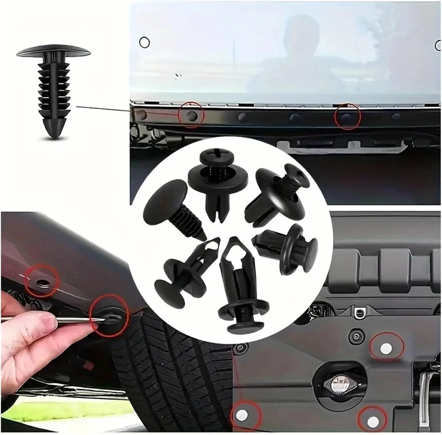 190 PCS Bumper Clips Fender Trim Car Body Push Pin Rivet Fastener Retainer