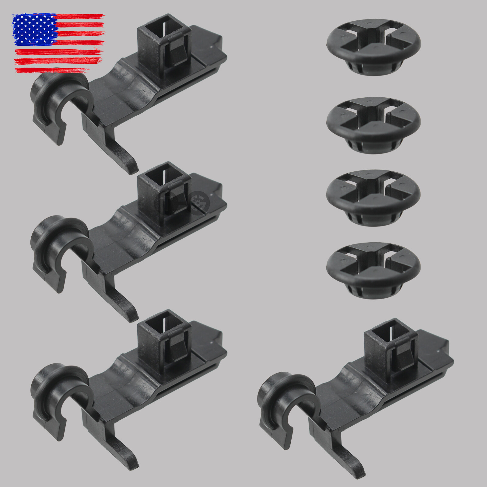 4Pcs Hood Prop Rod Clamp Clip Bracket Fastener for Toyota Corolla 53452-02060