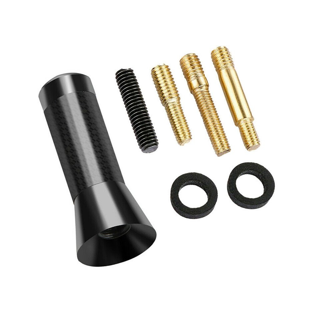 Black Carbon Fiber TRD Sports Short Antenna For Toyota 1.4″ General Purpose US