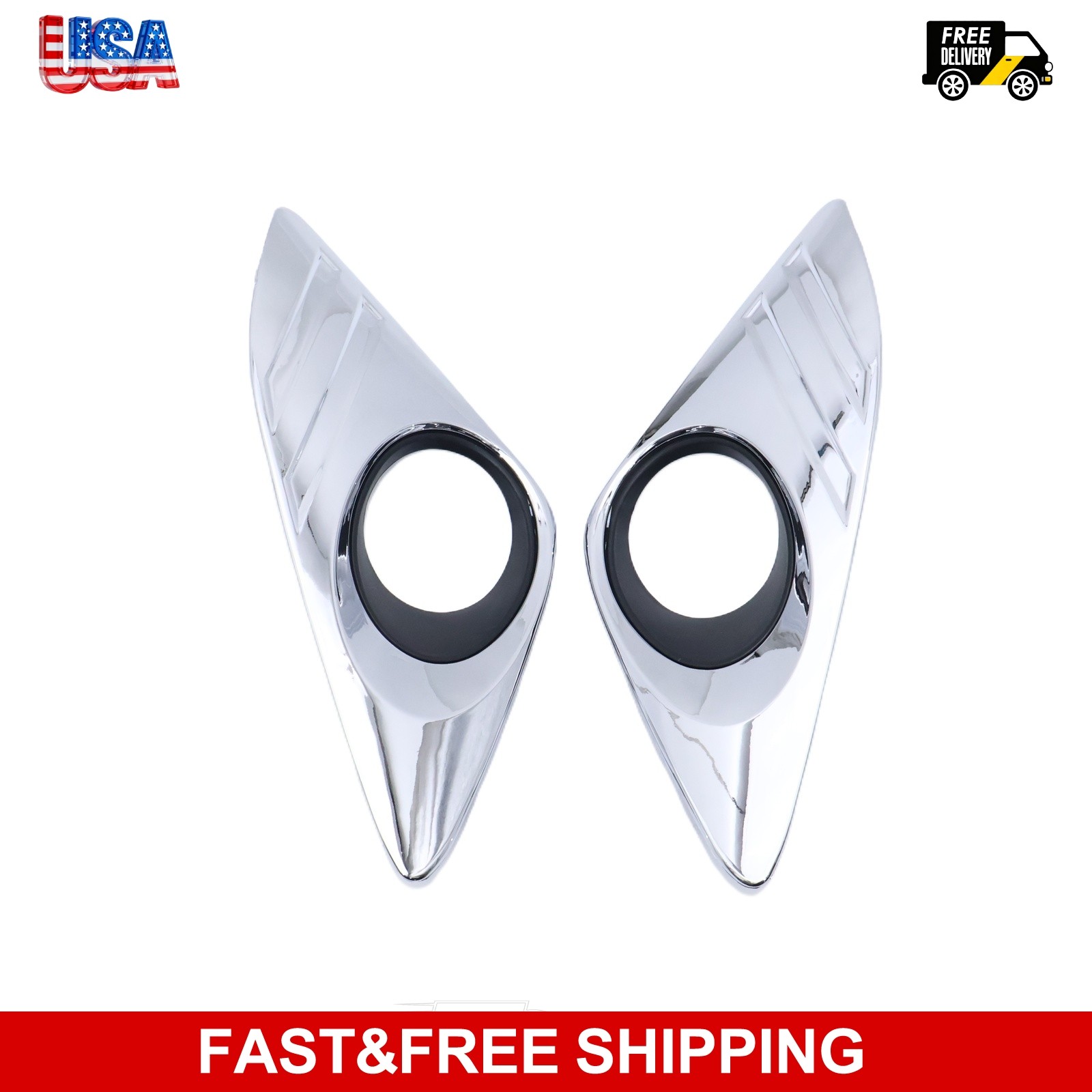 Chrome Fog Light Trim Set For Toyota Camry 2012-2014 Left Right 2Pc
