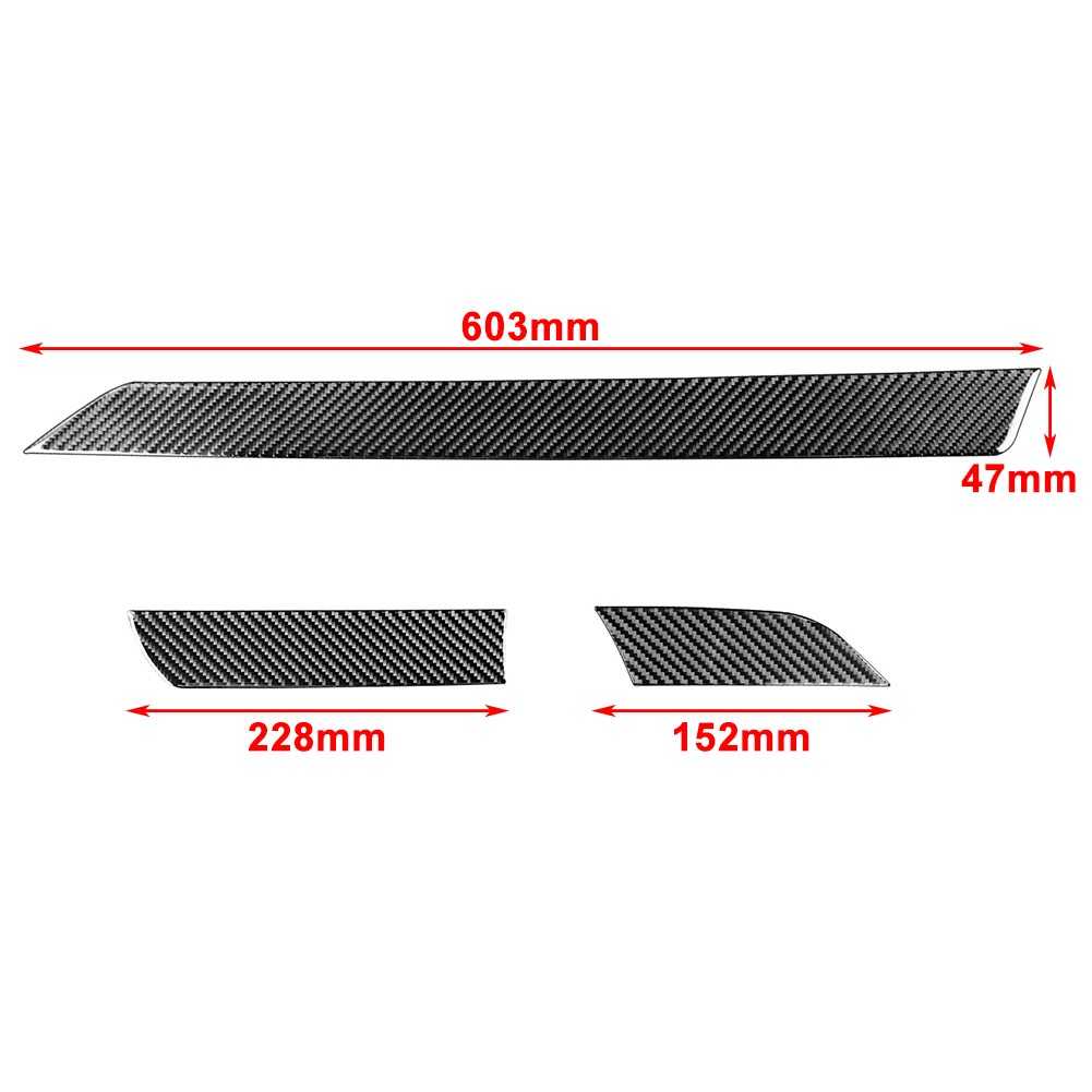 Carbon Fiber Red Dashboard Panel Cover Trim For Toyota Tundra 2014-2021 LHD 3PCS