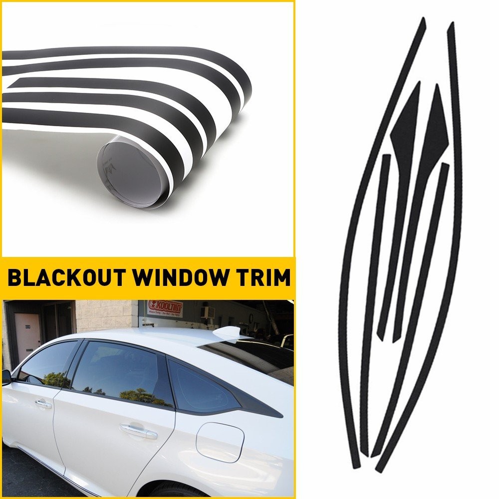 For Honda Accord Sedan 2018-2024 Delete Blackout Overlay Matte Window Trim Black