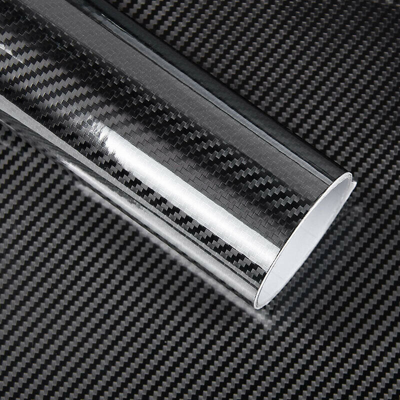 7D Super Gloss Carbon Fiber Vinyl Film Wrap Premium Bubble Free Air Release Auto