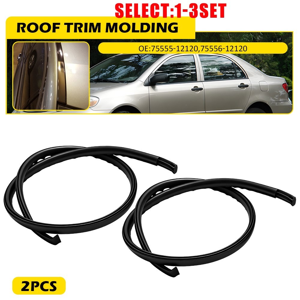 Rubber Roof Drip Molding Strips Fit Toyota Corolla 2003-2008 Weatherstrip 2-6X