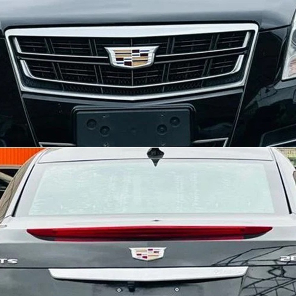 Silver Front Grille & Rear & Fender Trunk Emblem For ATS XTS XT5 CT6 2015-2017