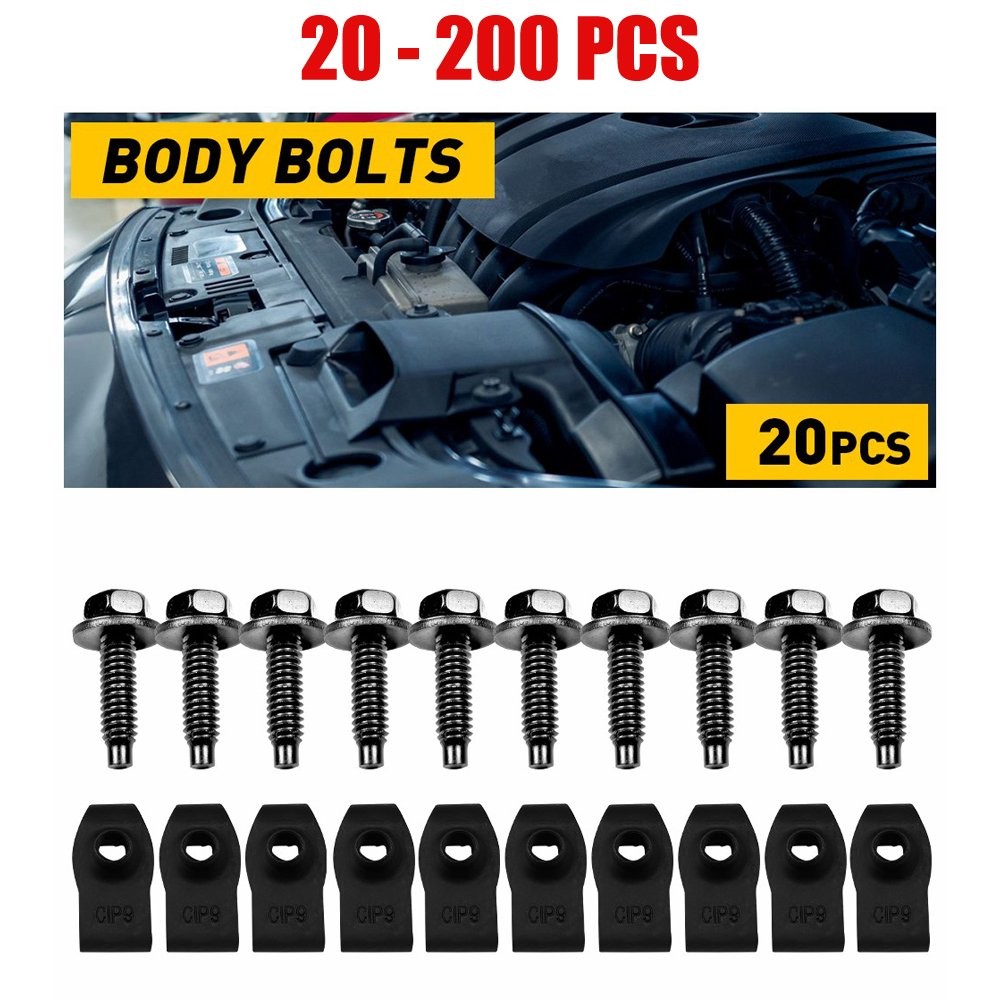 1-10Set Clips thread 5/16-18 Bolts 5/16-18 x 1-3/16″ long. 1/2″ hex Truck Body
