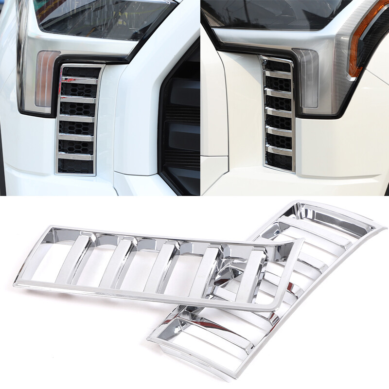 Sliver Front Air Intake Vent Cover Trim Decor For Toyota Tundra 2022 2023 2024