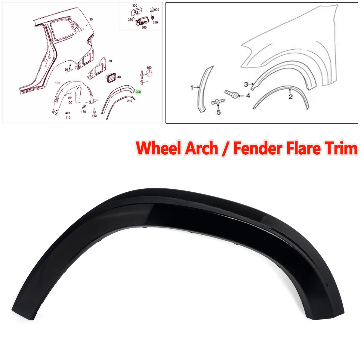 For Benz X166 GL63/GLS Sport 1668846622 Rear Right Fender Flare Wheel Arch Trim