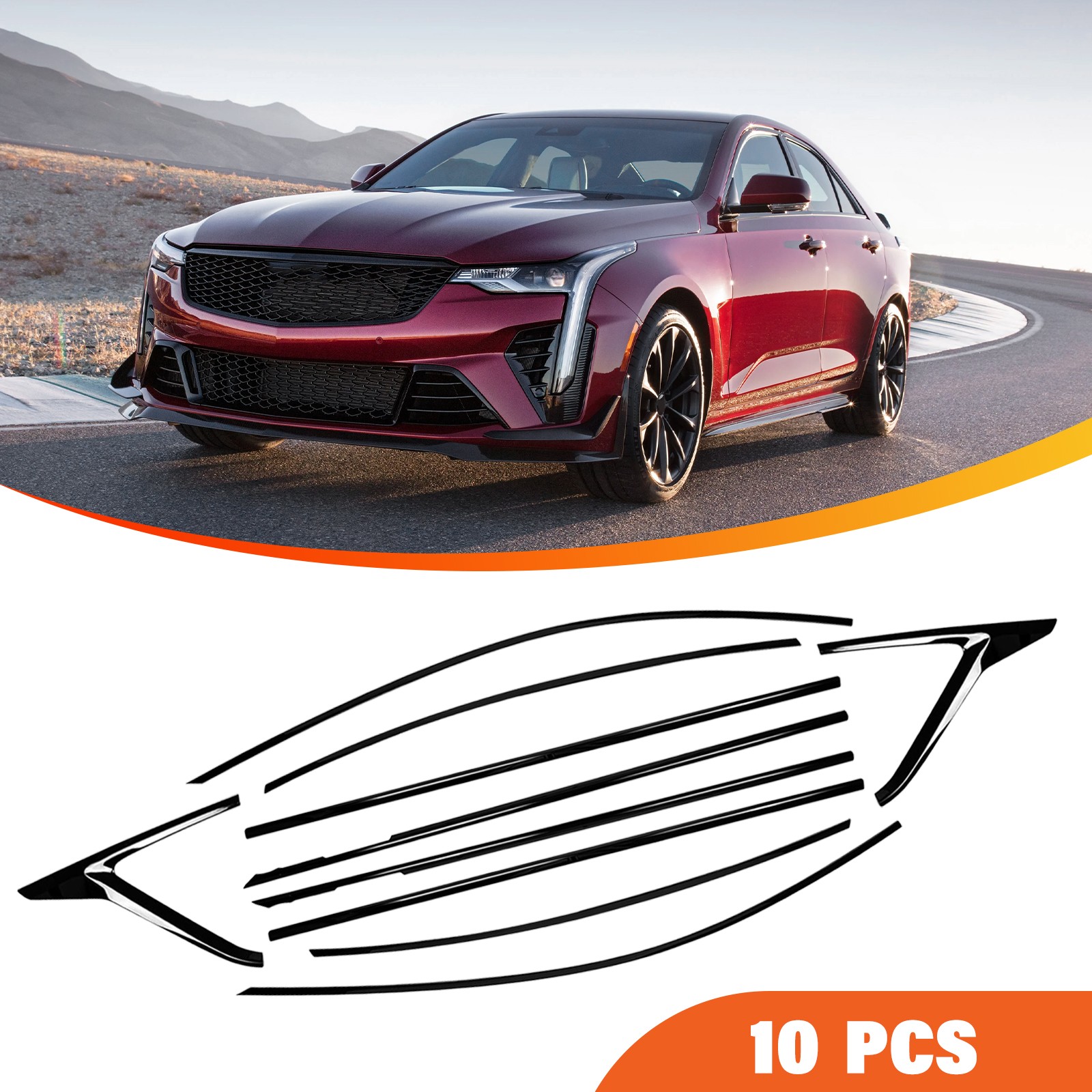 Stainless Steel Black Window Molding Strip Cover Trim For Cadillac Ct5 2020-2025