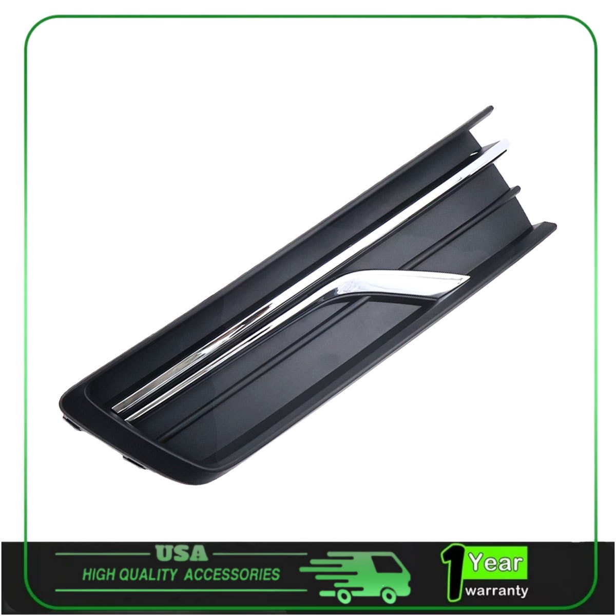 Front Bumper Fog Light Cover Textured Left Side For 2016-2019 Volkswagen Passat