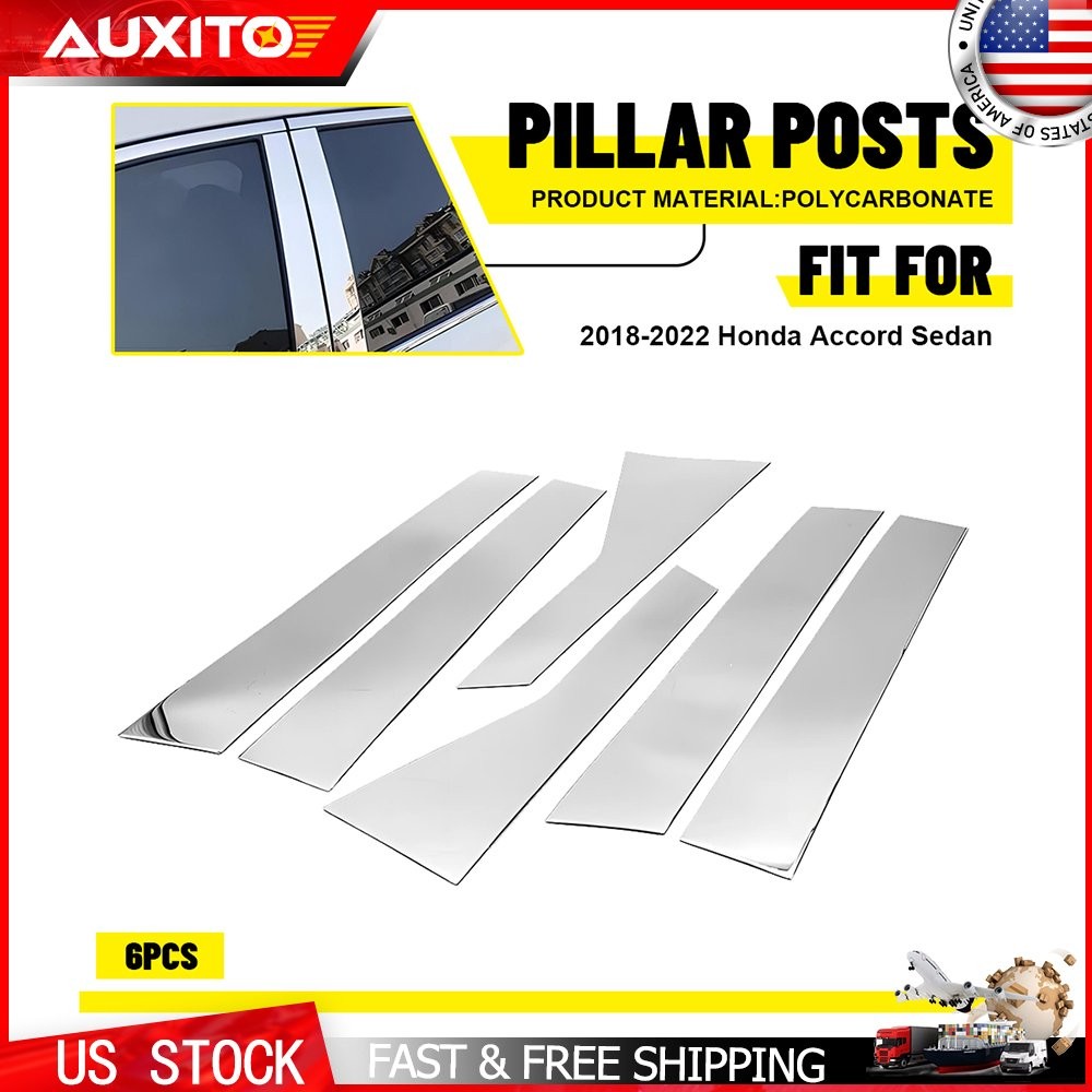 Fit Honda Accord Sedan 2018-2022 6pcs Stainless Steel Window Pillar Post Cover
