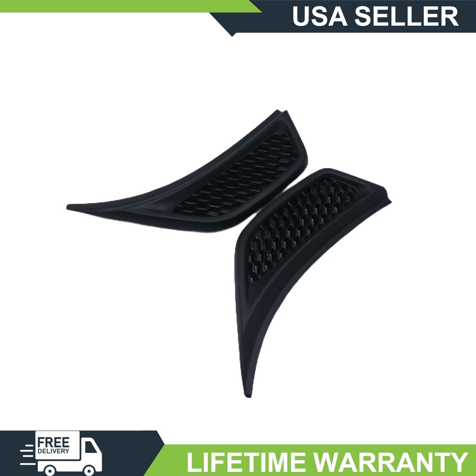 Front Side Fender Air Vent Grille Bezel Pair For Jeep Wrangler JL 18-23 Rubicon