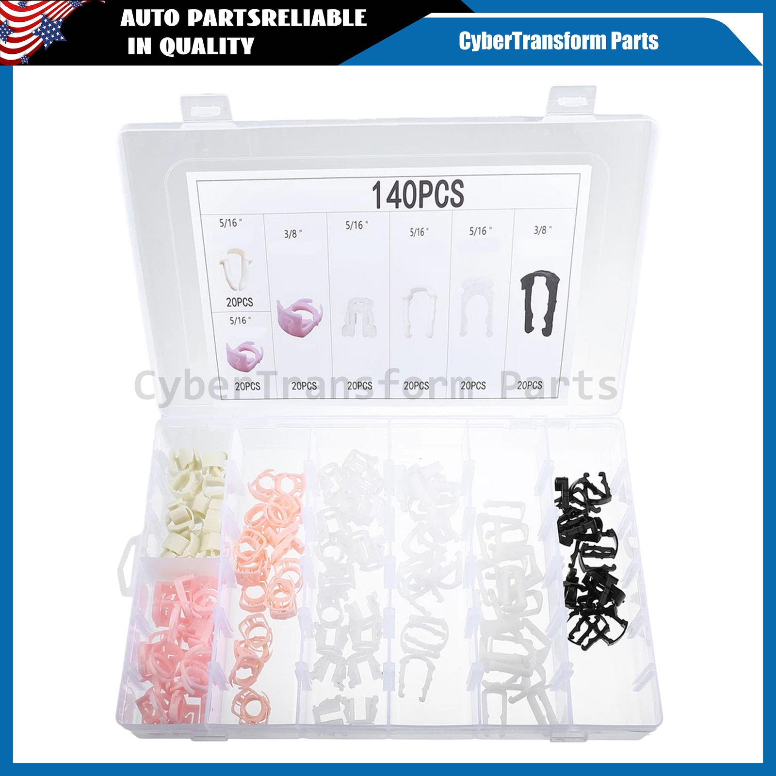 NEW For Ford 140PCS Plastic Multicolor Fuel Line Retainer Clip Assortment