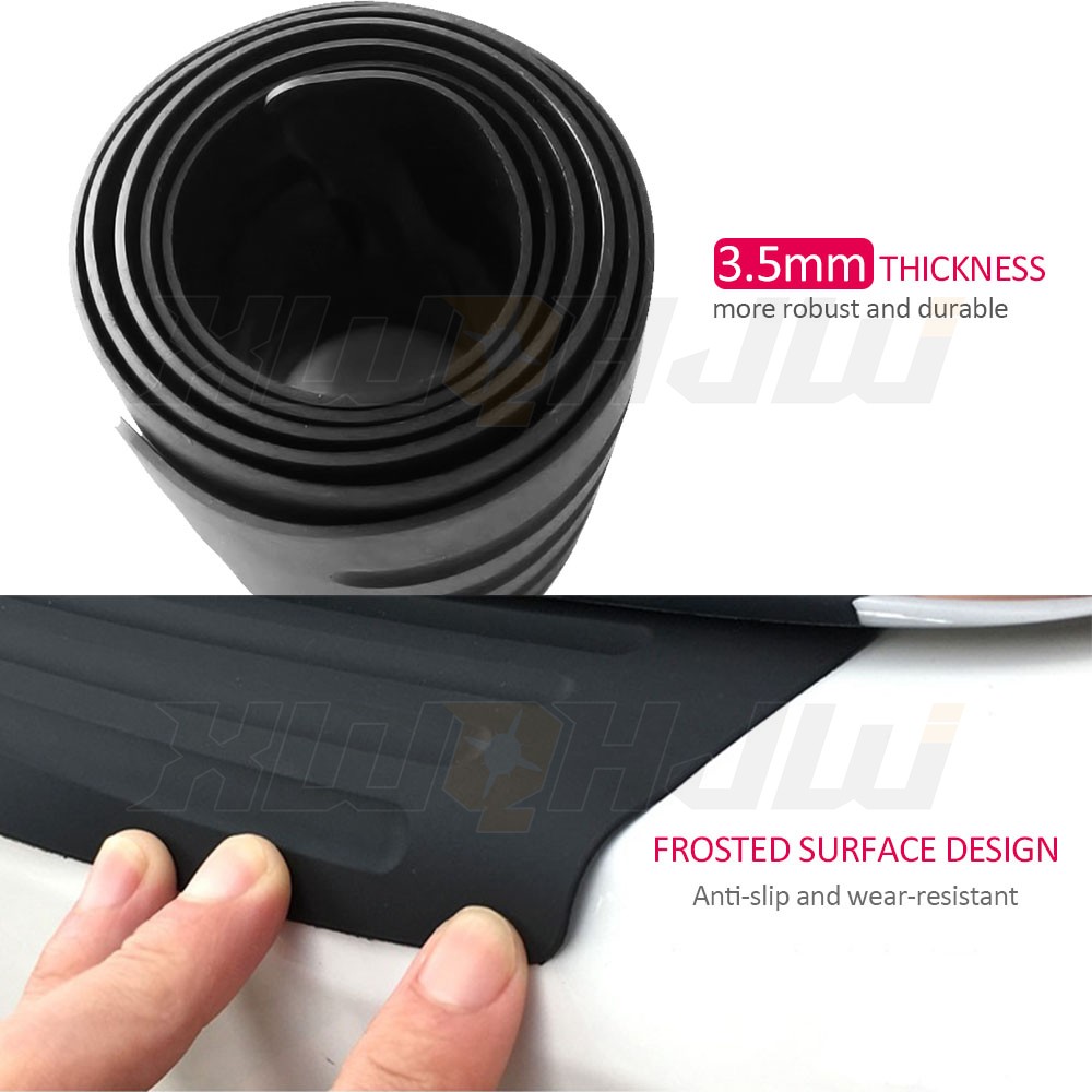Universal Car Rear Bumper Protector Guard Black Rubber Anti-Scratch Trim Cover