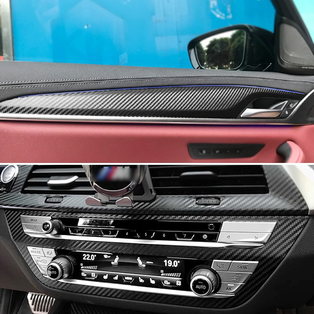 5D Carbon Fiber Interior Trim Decal Sticker For BMW 5 Series G30 2018-2022