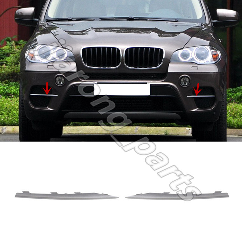 🔊Left Right Front Bumper Outer Grille Trim Molding Strip For BMW E70 X5 2011-13
