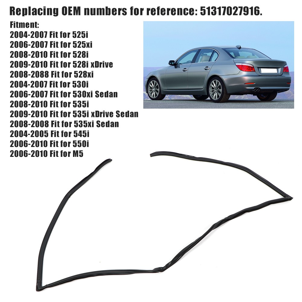 High Quality Rubber Rear Moulding Seals For E60 Car Accessory Use