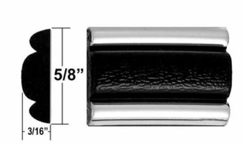 Vintage Style 5/8″ GUNMETAL & Chrome Side Body Molding Pointed Ends 25-530-53