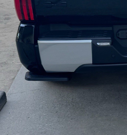 2023 Toyota Tundra Limited Rear Bumper Cover Satin Chrome Wrap In Gloss Black