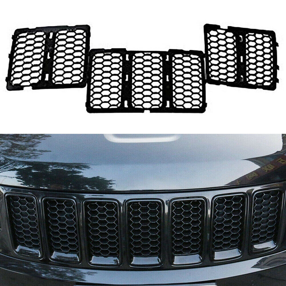For Jeep Grand Cherokee 2014+Black Honeycomb Mesh Grille Insert Trim Accessories