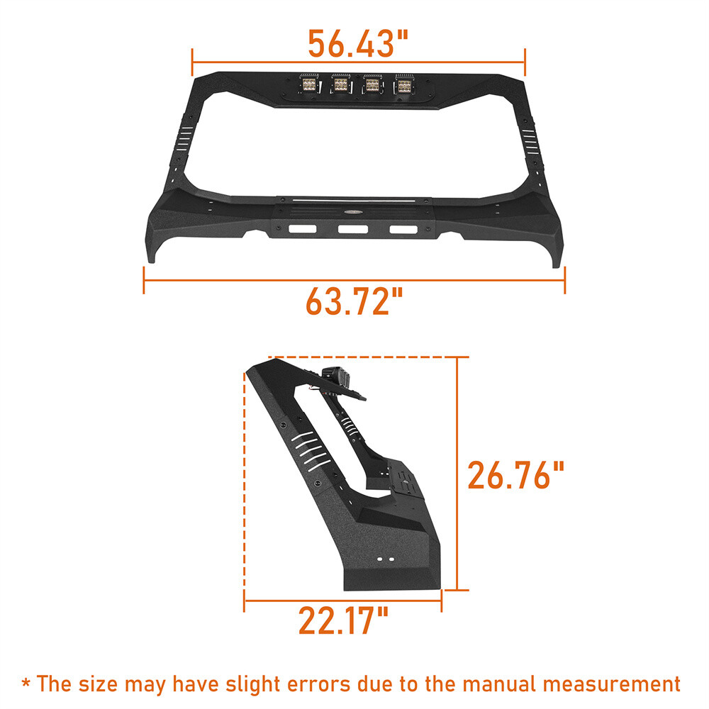 Windshield Frame Cover Visor/Cowl Combo w/ LED Lights for 07-18 Jeep Wrangler JK