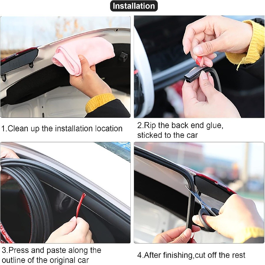 33Ft/10M L Shape Car Door Rubber Seal Strip Hood Trim Edge Moulding Weatherstrip