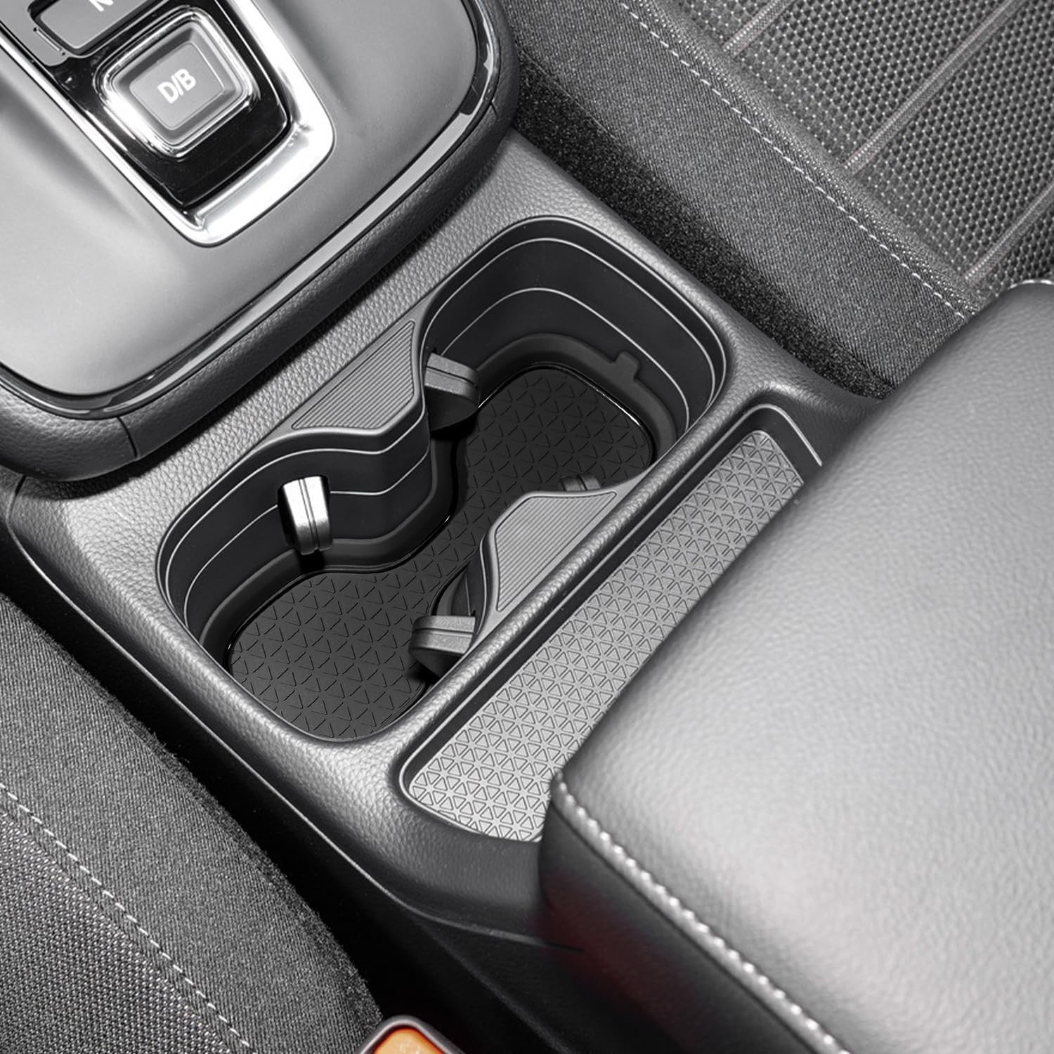 3D Cup Holder Center Console Pad Interior Trim Kit (2-Piece Set, Black Trim)