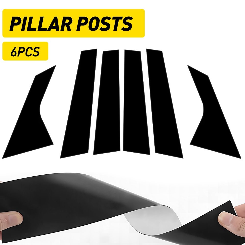 6X Glossy Black Pillar Post Car Door Window Trim For Hyundai Elantra 2021-2023 H
