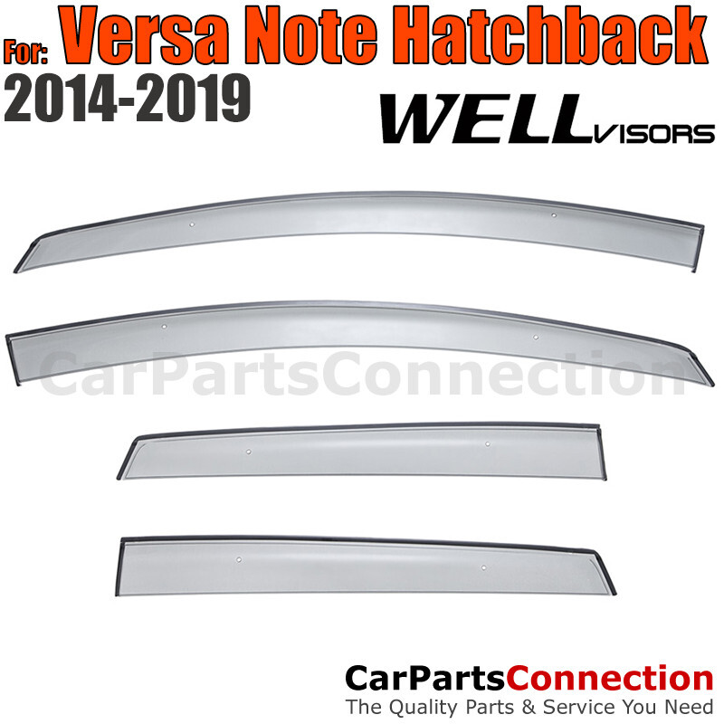 WellVisors Side Window Deflectors For Nissan Versa Note Hatchback 14-19 Clip-on