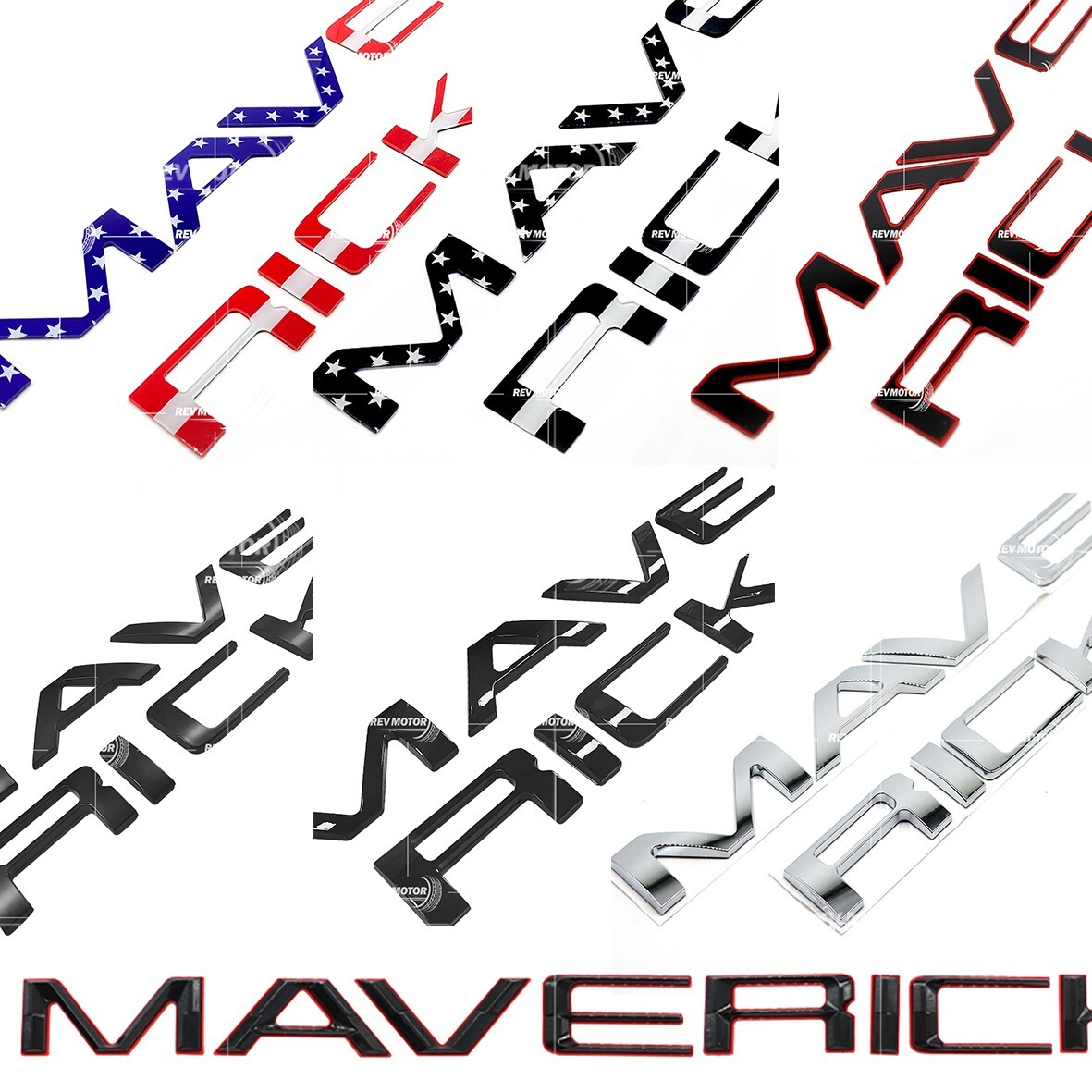 Matte Glossy Tailgate Insert Letter Badge Emblem Adhesive 2022-2024 For Maverick