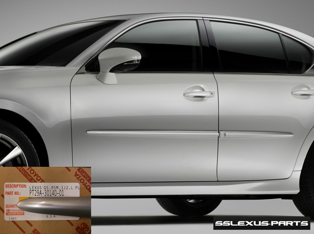Lexus GS350 GS450H (2013-2018) OEM BODY SIDE MOLDINGS SET (Liquid Platinum)(1J2)