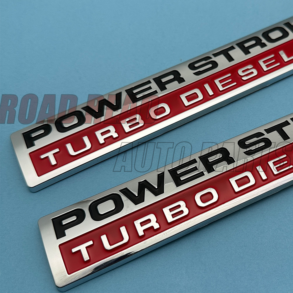 2pcs For 2005-2010 POWER STROKE Turbo DIESEL V8 Door Fender Emblem Badge Chrome