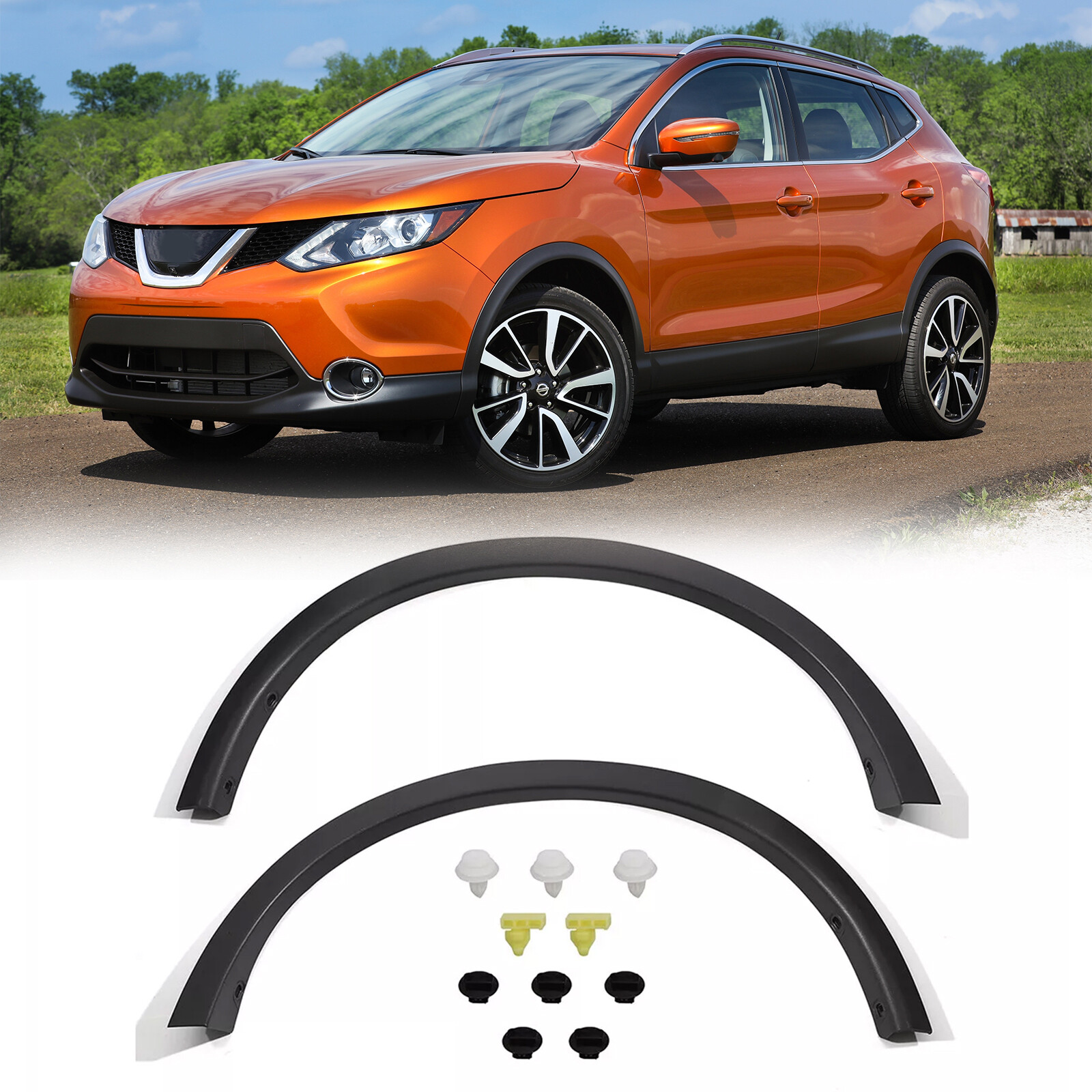 Rear Left+Right Fender Flare Wheel Arch Molding Fit For 2014-2016 Nissan Rogue