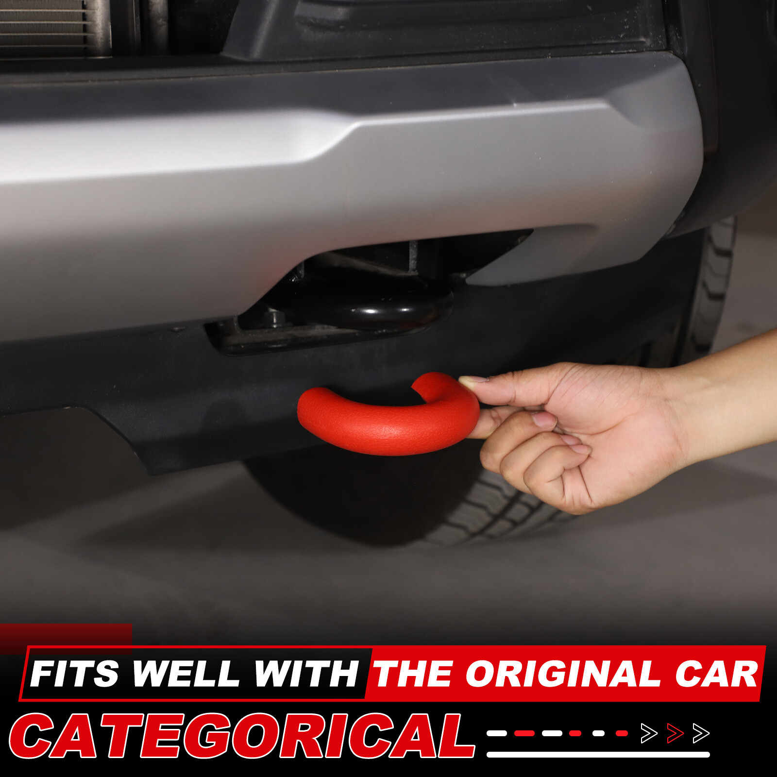 2PCS Rubber Red U-Ring Tow Hook Cover For Ford Ranger 2023+ US