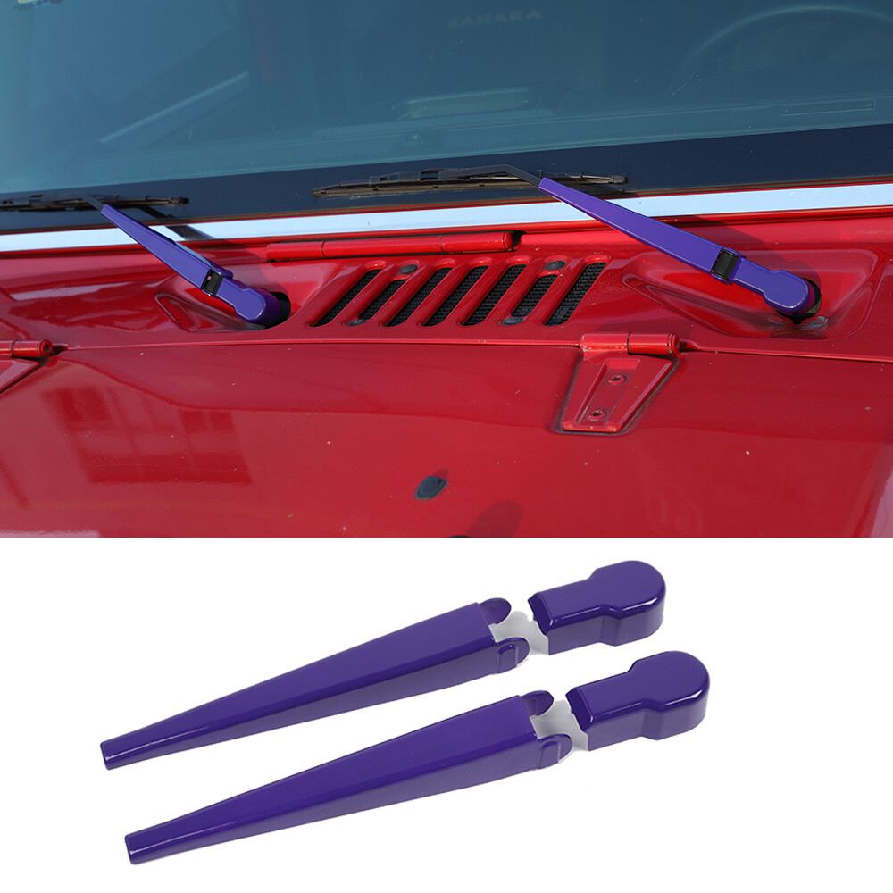Front Window Windshield Wiper Blade Trim Cover for 2007+ Jeep Wrangler JK Purple