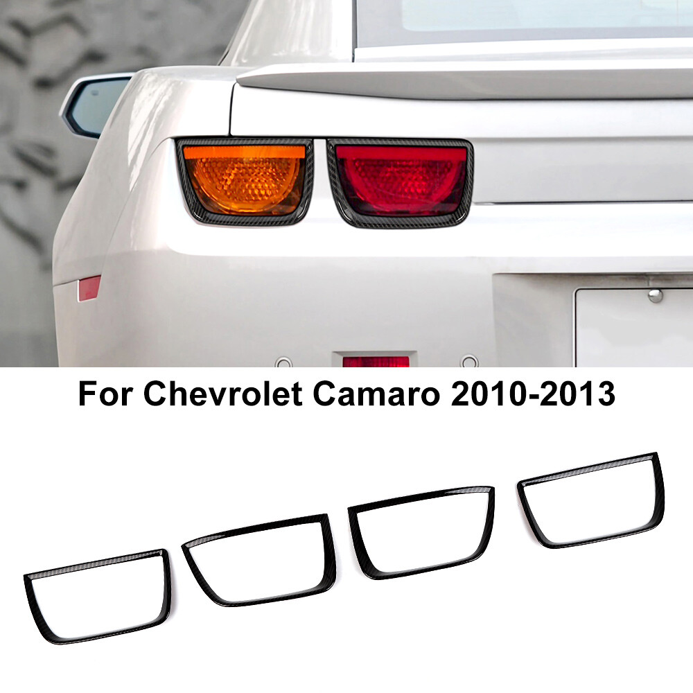 Carbon Fiber Rear Tail light Lamp Cover Trim Bezels 4PCS For Chevy Camaro 10-13