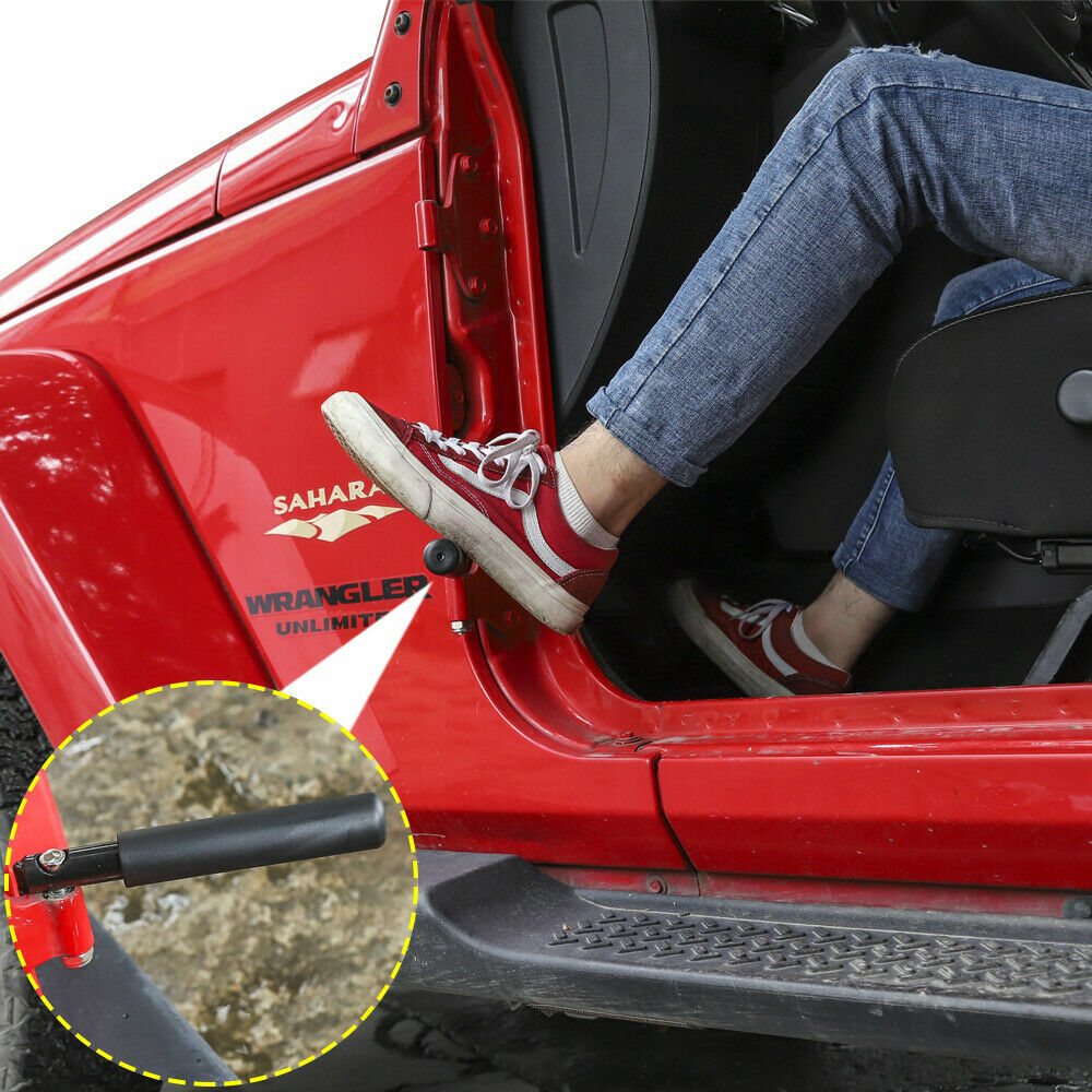 2X Side Door Hinge Mount Foot Peg Foot Rest Pedal For Jeep Wrangler JK JT JL TJ