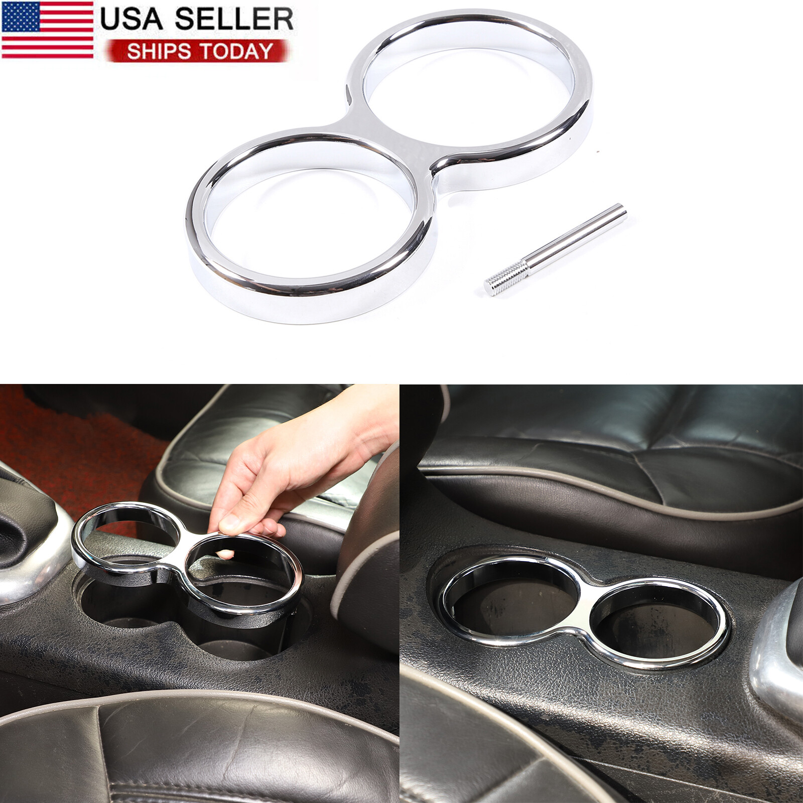 Chrome Billet Aluminium Cup Holder Insert for HUMMER H3 2005-09 Accessories 1PCS