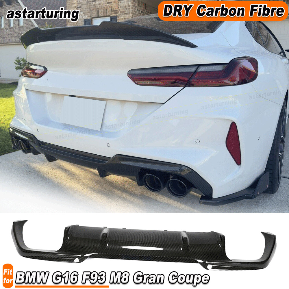 For BMW G16 F93 M8 Gran Coupe 2019-23 DRY Carbon Fiber Rear Bumper Diffuser Lip