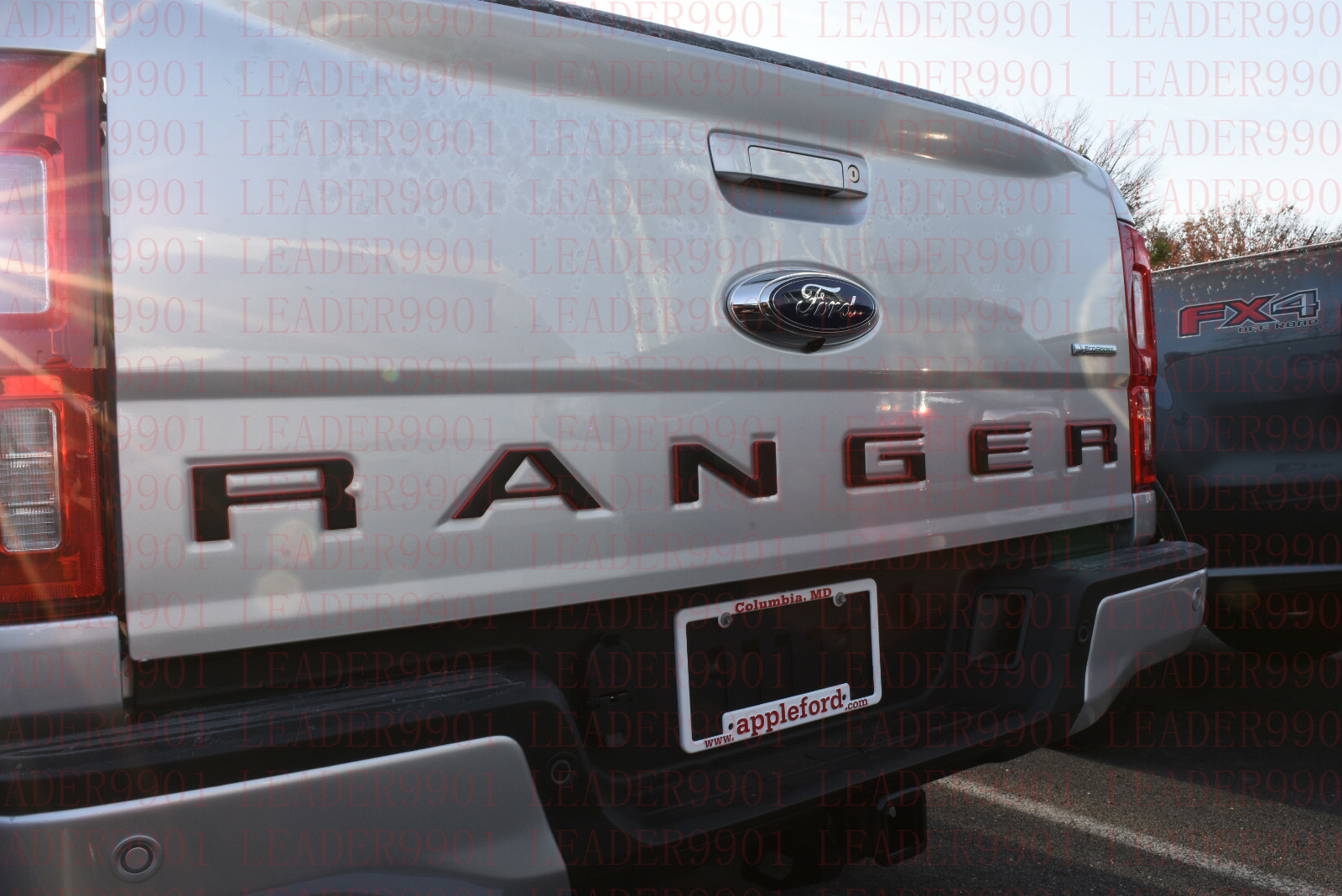 Double Layer Tailgate Insert Letters fits 2019-2021 Ford Ranger (Black Red)