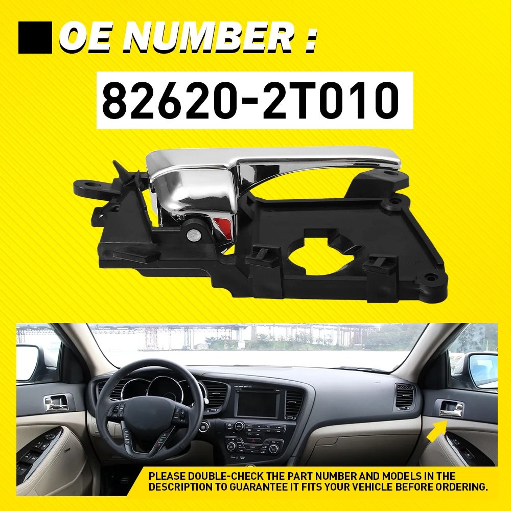 Interior Inner Inside Door Handle Chrome Front Right 1X For 2011-2013 Kia Optima