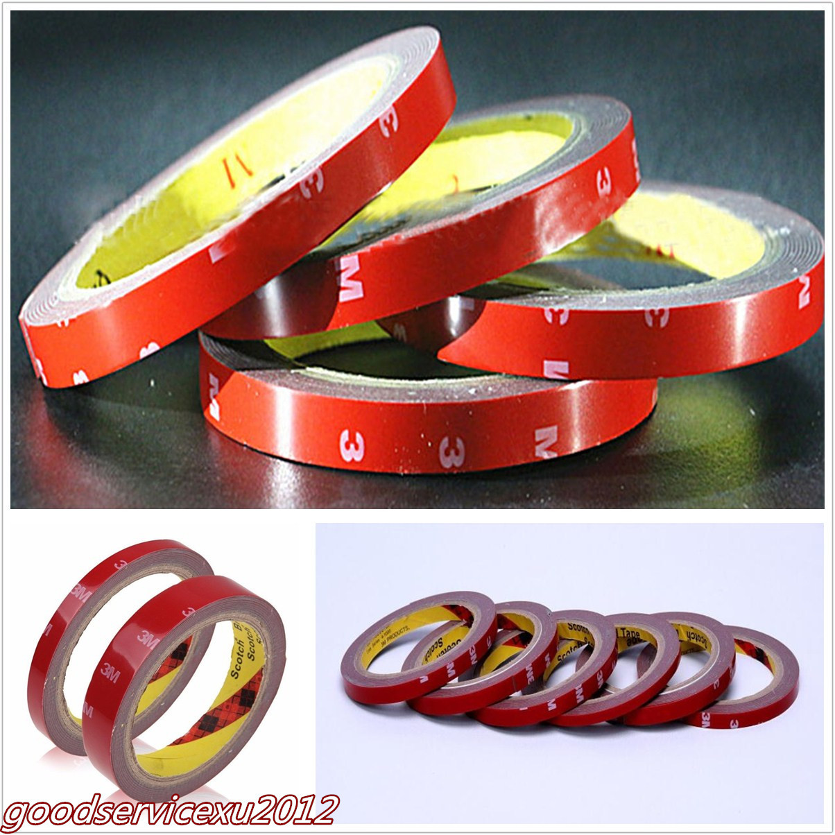10 Pcs Practical Red 3m*10mm Car Off-Road Acrylic Foam Double Side Tape Adhesive