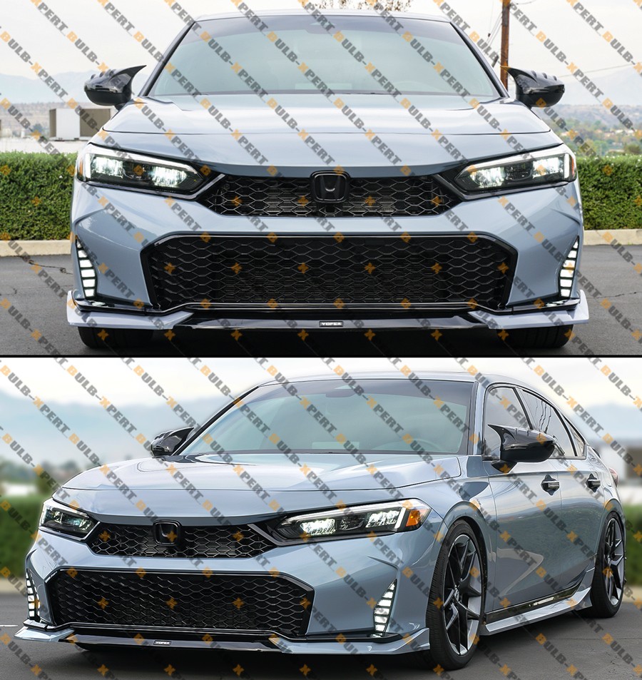 For 25-26 Honda Civic Type-R Style Gloss Black Front Upper Honeycomb Mesh Grille