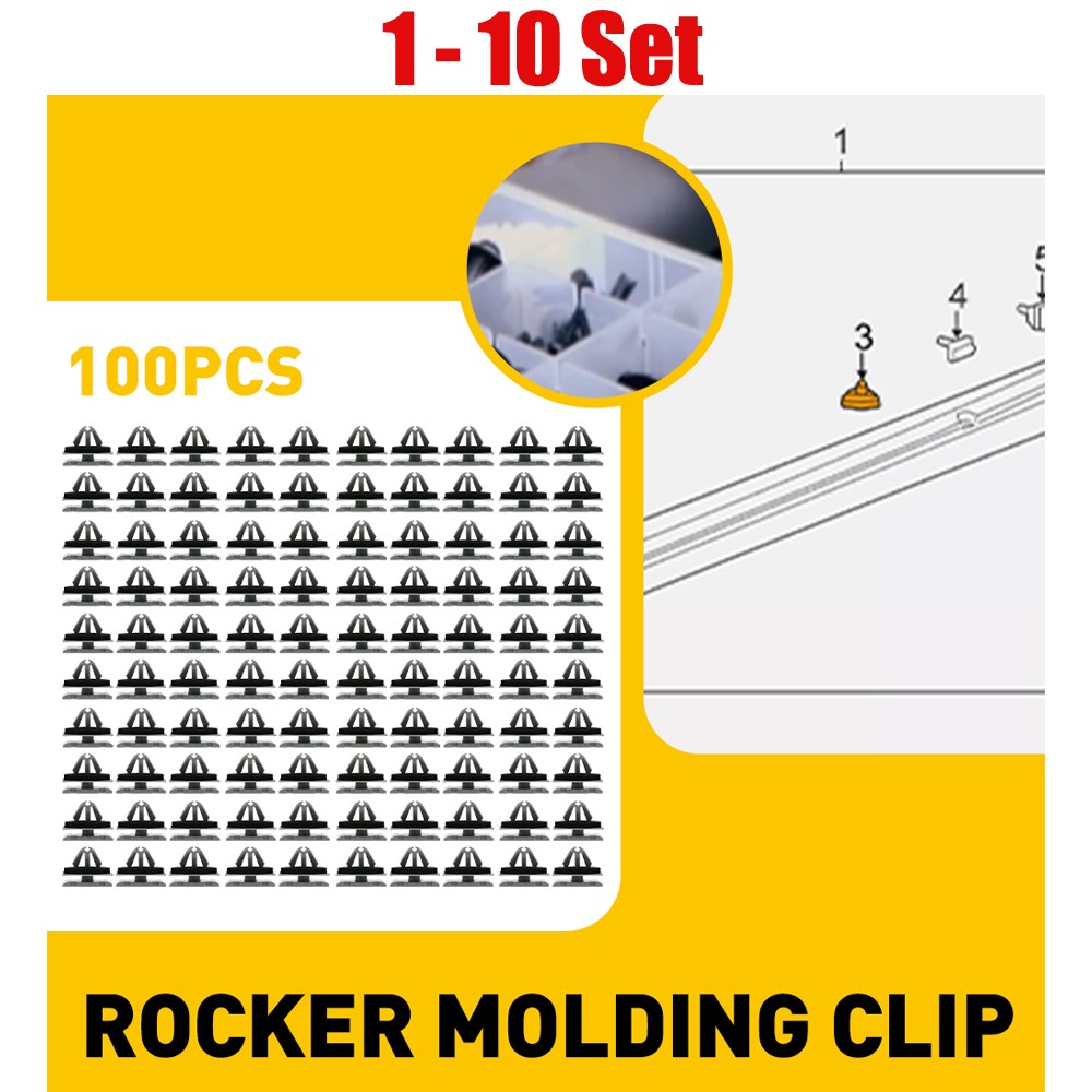 100-1000PCS Nylon Trim Clips Fender Flare Rocker Moulding Retainer Fit 9mm Hole